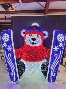 Lighted Skiing Polar Bear Decoration