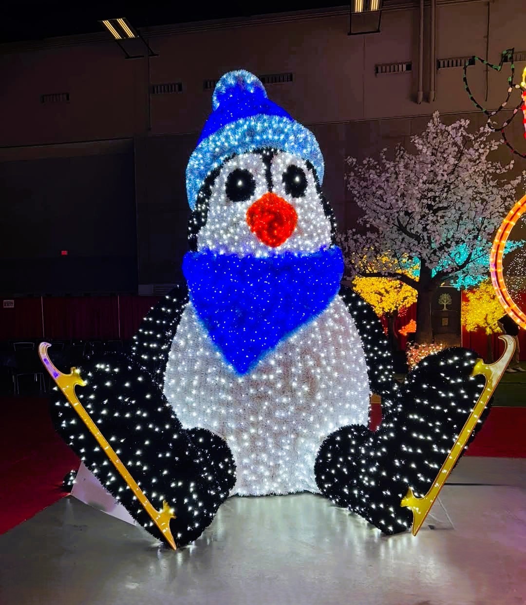 Giant 3D Skating Penguin by Carpenter Decorating
